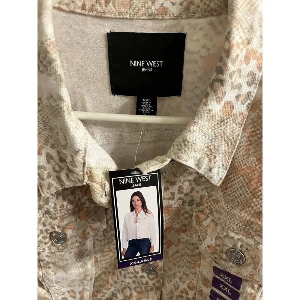 NWT Nine West Jeans Women's Size XXL Exotic Leopard Print Sarah Jacket‎ - Picture 2 of 6